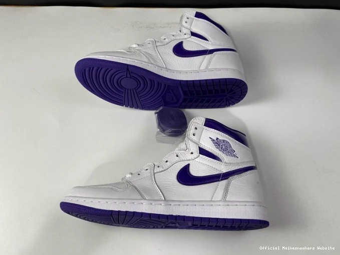 Official Maikesneakers COURT AIR RETRO HIGH 1 JORDAN CD0461-151 PURPLE 0724